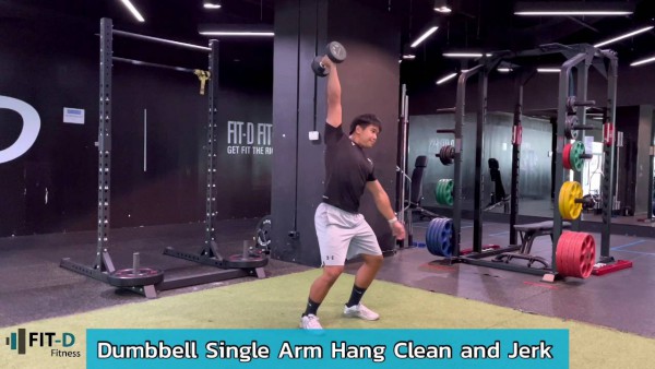 Dumbbell Single Arm Hang Clean And Jerk