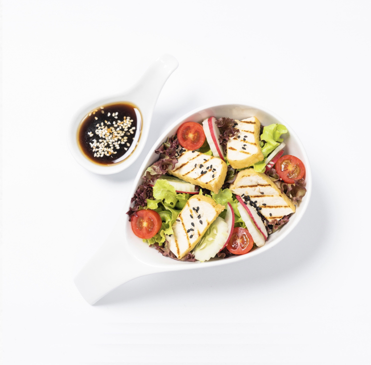 ข้อมูลโภชนาการ แคลอรี่ สลัดเต้าหู้ย่างน้ำสลัดงา-grilled-tofu-salad-with-sesame-dressing