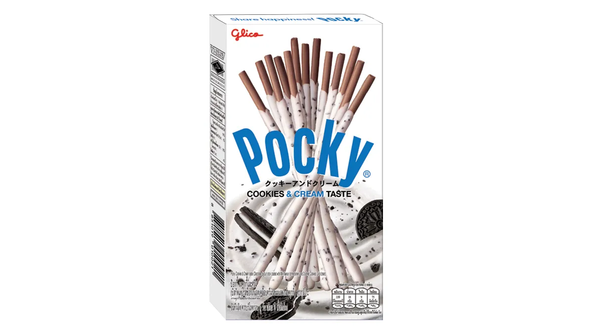 ข้อมูลโภชนาการ แคลอรี่ กูลิโกะ-ป๊อกกี้-รสคุกกี้และครีม-glico-pocky-cookies--and--cream-taste