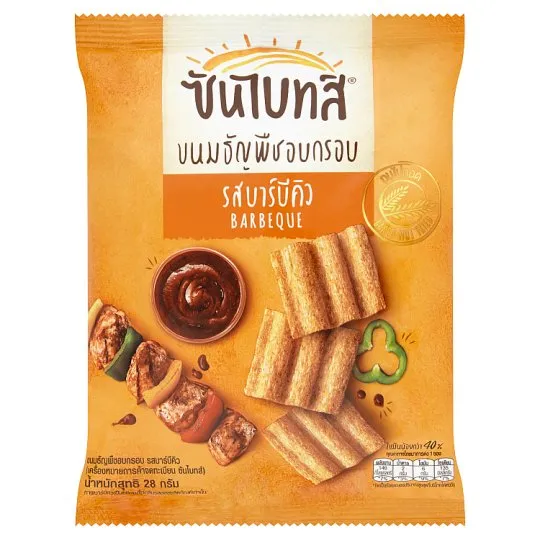 ข้อมูลโภชนาการ แคลอรี่ ธัญญาหารอบกรอบซันไบทส์-รสบาร์บีคิว