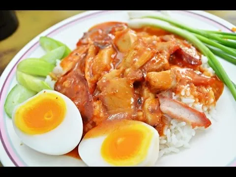 ข้อมูลโภชนาการ แคลอรี่ ข้าวหมูแดง