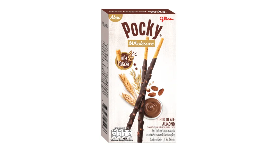 ข้อมูลโภชนาการ แคลอรี่ กูลิโกะ-ป๊อกกี้โฮลซัม-ช็อกโกแลต-อัลมอนด์-glico-pocky-wholesome-chocolate-almond