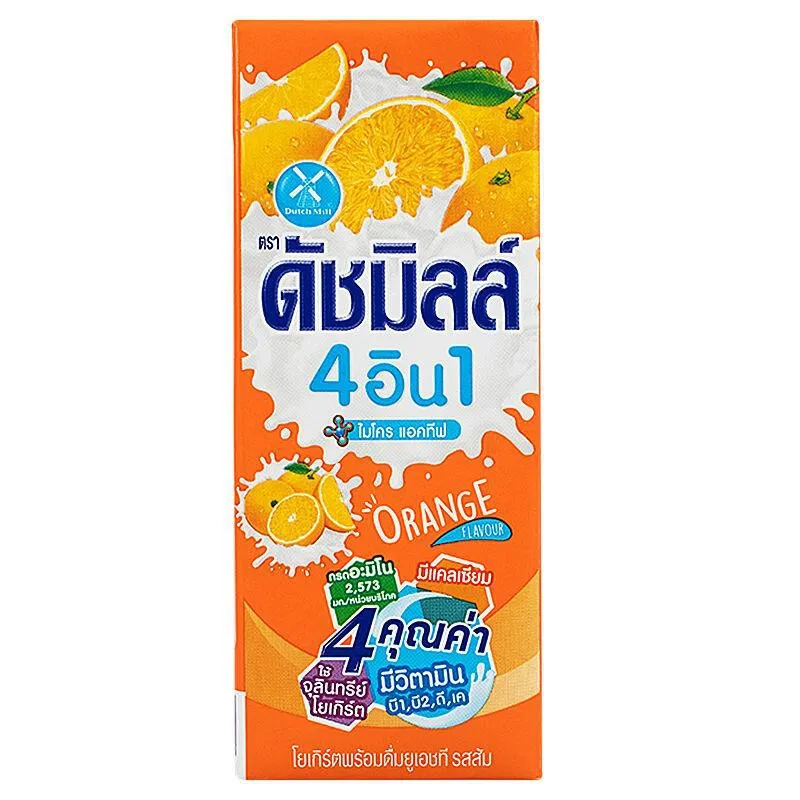 ข้อมูลโภชนาการ แคลอรี่ ดัชมิลล์-โยเกิร์ตพร้อมดื่มรสส้ม