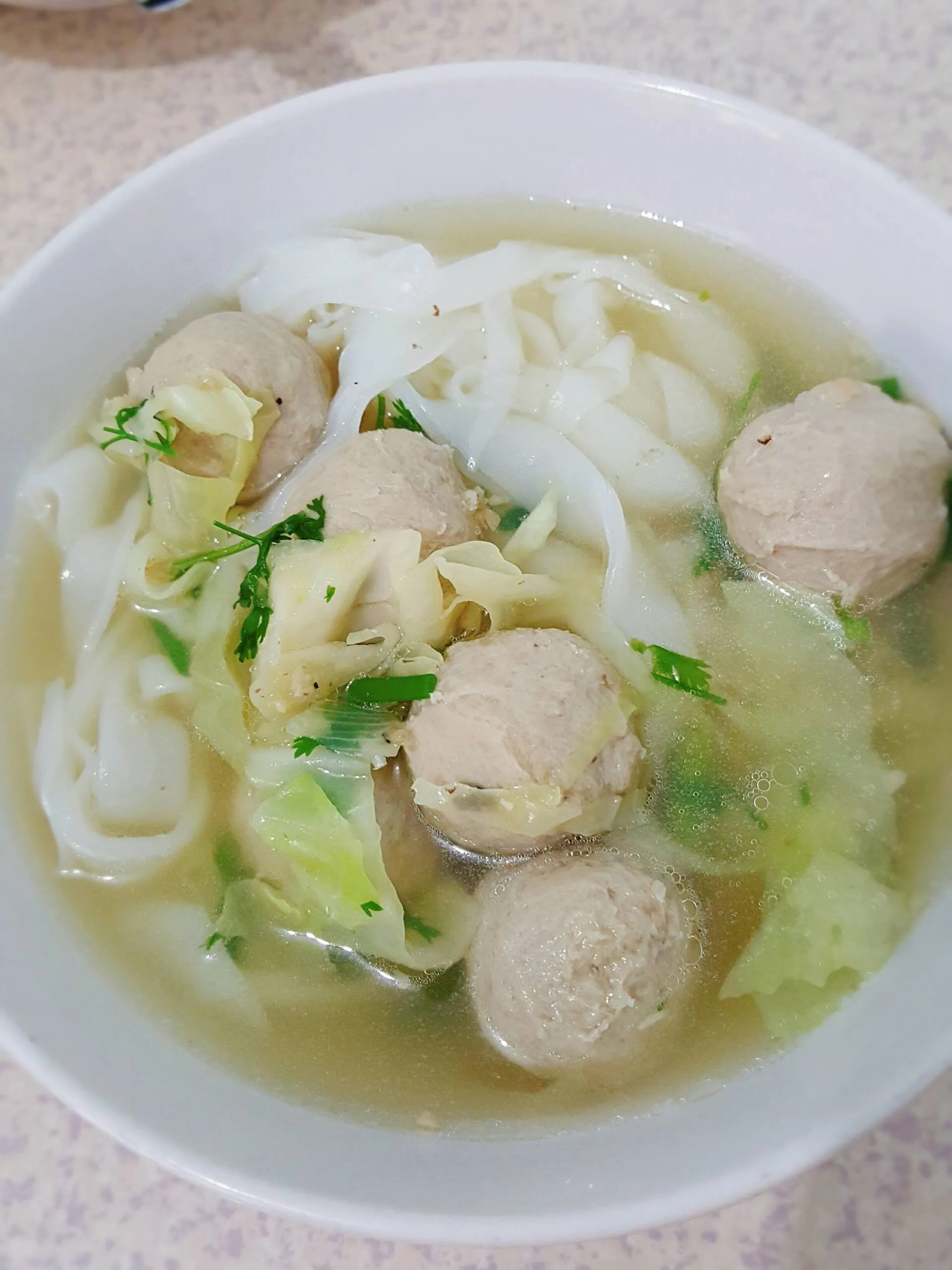 ข้อมูลโภชนาการ แคลอรี่ ก๋วยเตี๋ยวเส้นใหญ่ลูกชิ้นน้ำ