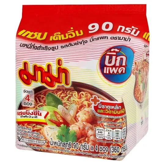 ข้อมูลโภชนาการ แคลอรี่ มาม่า-บิ๊กแพค-รสต้มยำกุ้ง